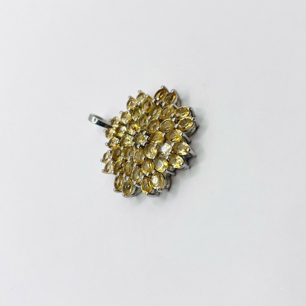 5.5 CT Natural Citrine Silver Tone Pendant - Picture 3 of 4